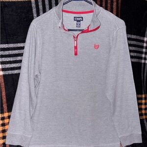 Boys Chaps Heather Gray and Red Pullover